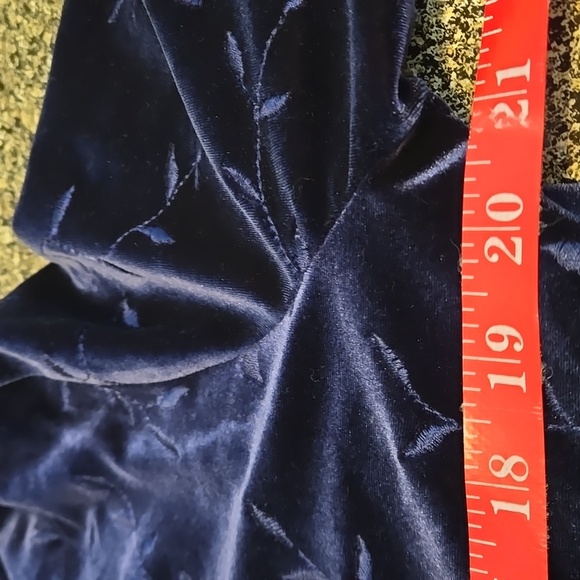 VTG 80's Talbots Blue Velvety Velour Maxi Dress with Jacket Women size M petite - Picture 12 of 15